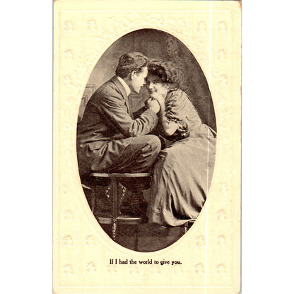 If I Had the World to Give You Victorian Couple Romance Postcard P2-8