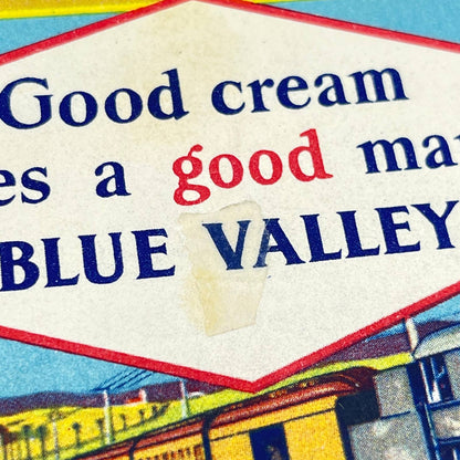 1930s Blotter Blue Valley Creamery Co. Train Cows Locomotive SC6