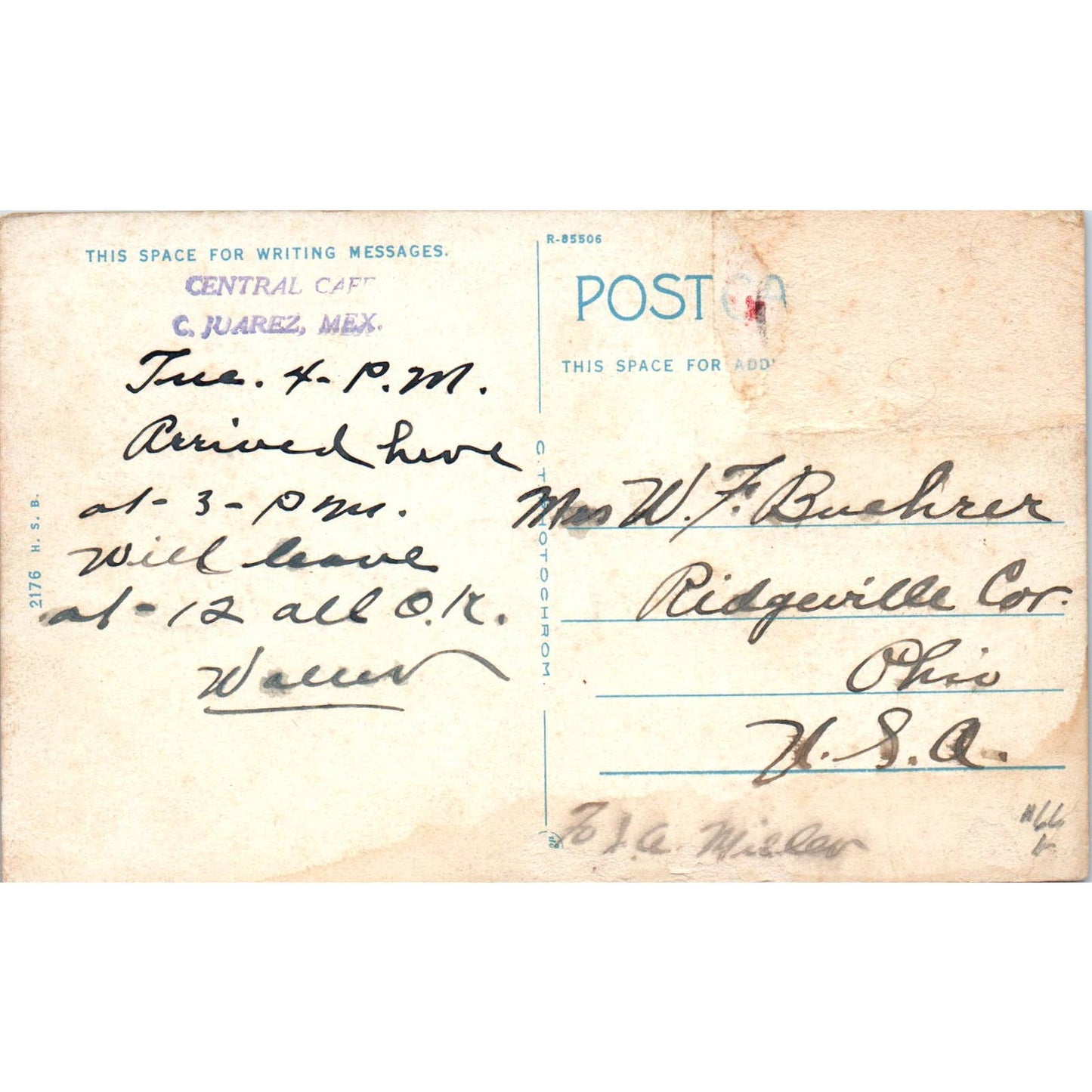 Calle Del Comercio Ciudad Juarez Mexico Original Postcard TK1-21