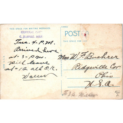 Calle Del Comercio Ciudad Juarez Mexico Original Postcard TK1-21