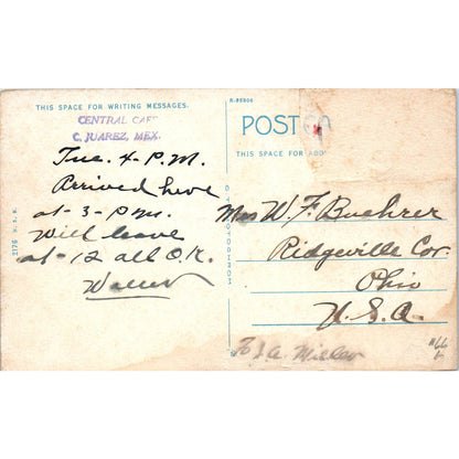 Calle Del Comercio Ciudad Juarez Mexico Original Postcard P2-1
