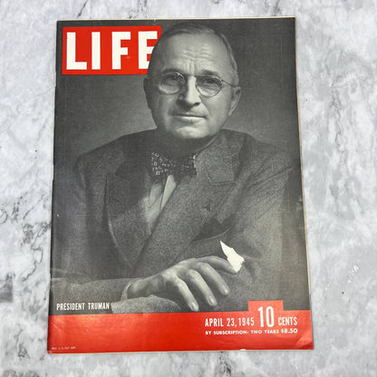 LIFE- Apr 23 1945 Roosevelt Death&Memorial/Pres Truman Sworn-in/Hitler/ADS-WWII