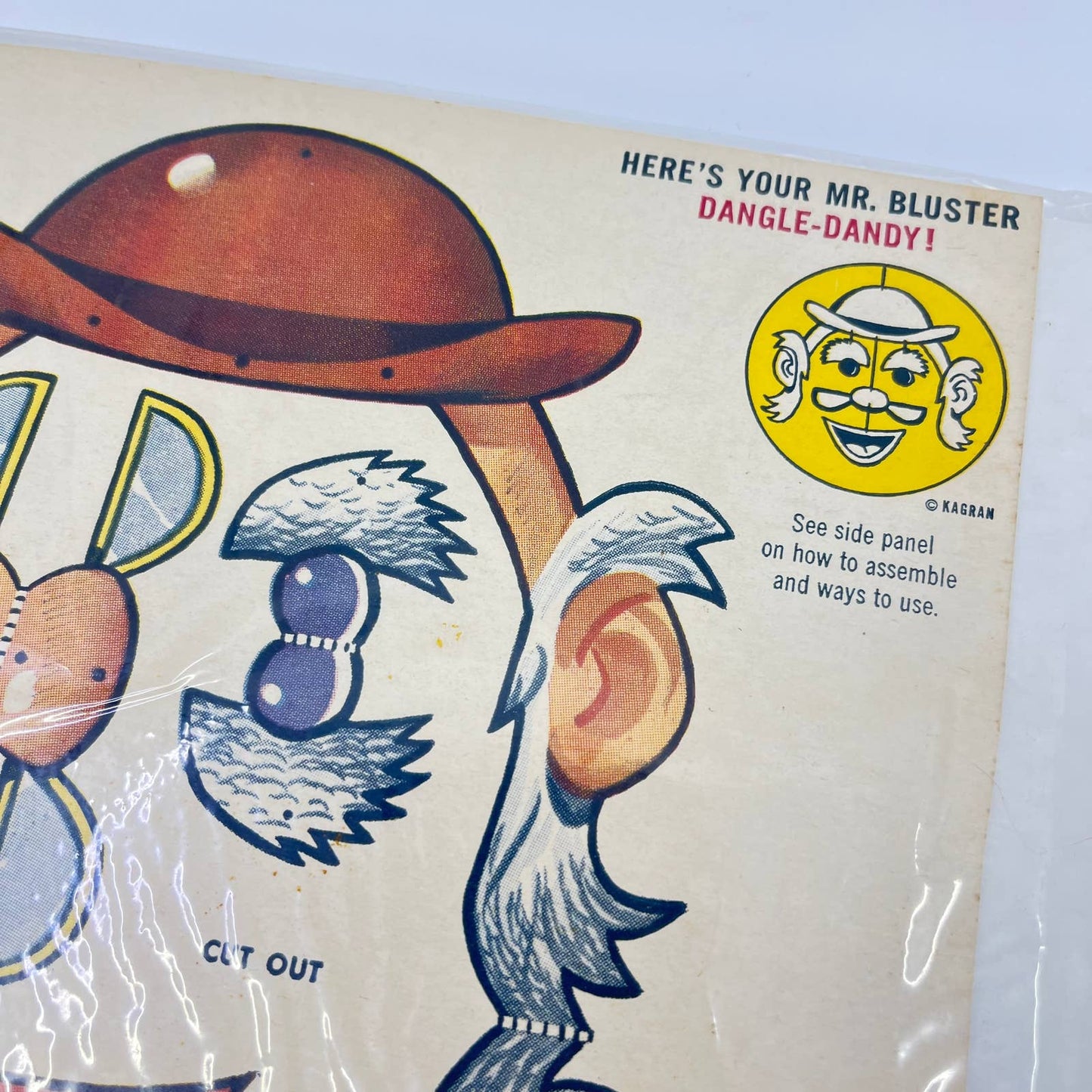 1950s Howdy Doody MR. BLUSTER Kelloggs Dangle Dandies Premium Cut Out Unused TE5