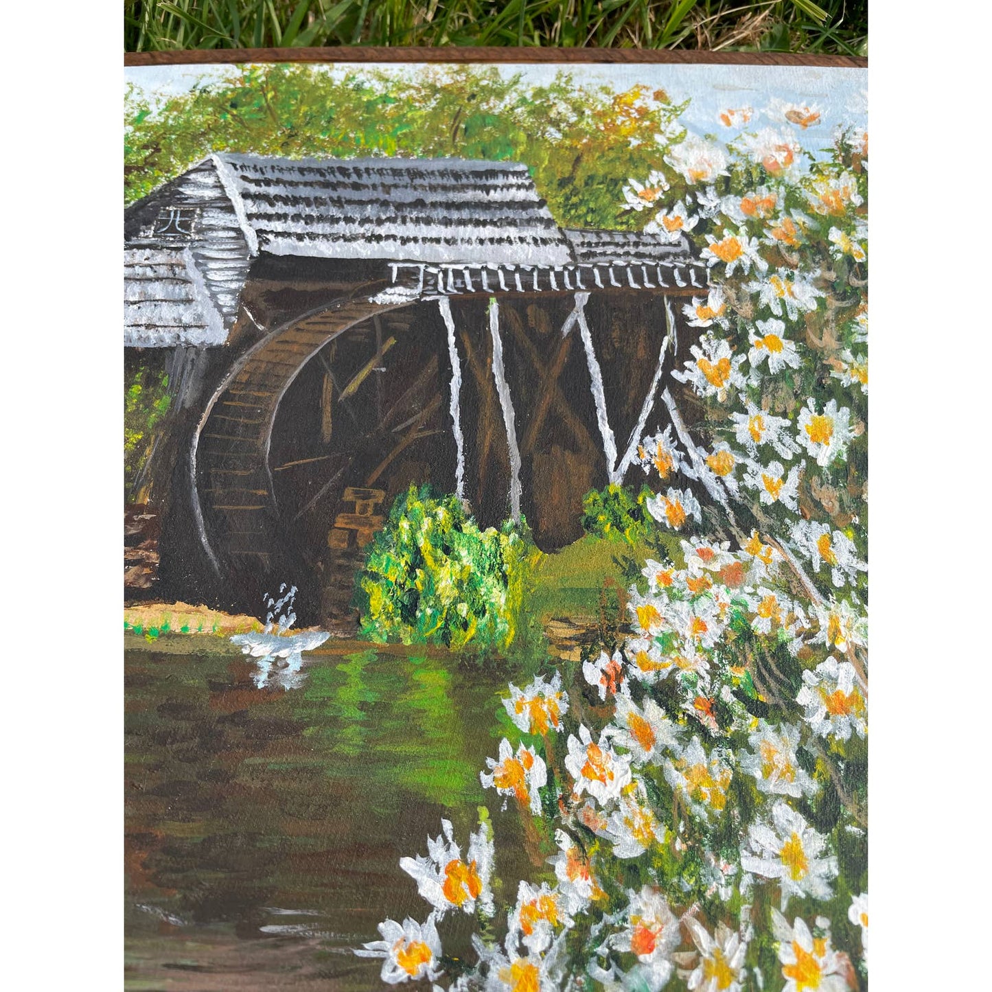 Original Framed Hand Painted Portrait Painting of Mabry Mill Virginia OOAK