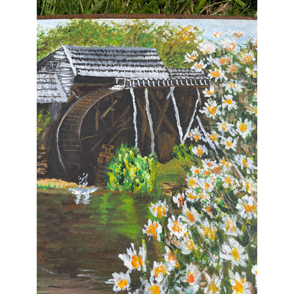 Original Framed Hand Painted Portrait Painting of Mabry Mill Virginia OOAK
