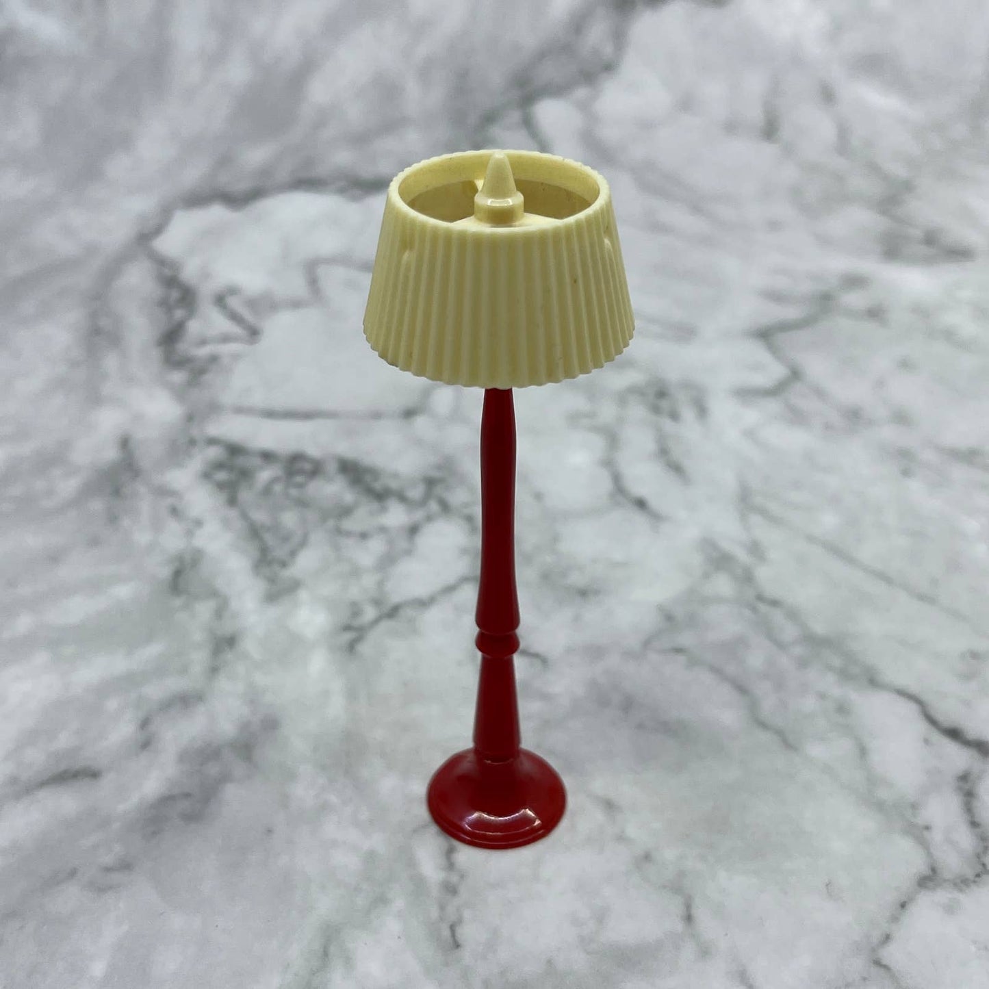 Vintage 1940s Renwal Dollhouse Miniature Red Plastic Floor Lamp SE7