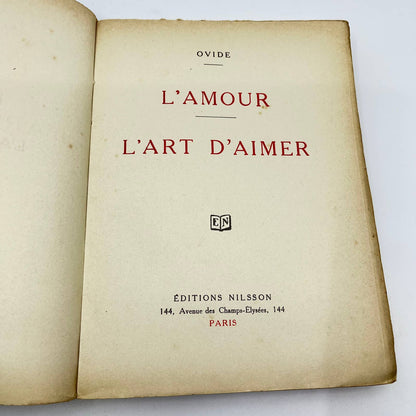 1920 L'Amour - L'Art D'Aimer Ovide Edith Foller Editions Nilsson French TE9