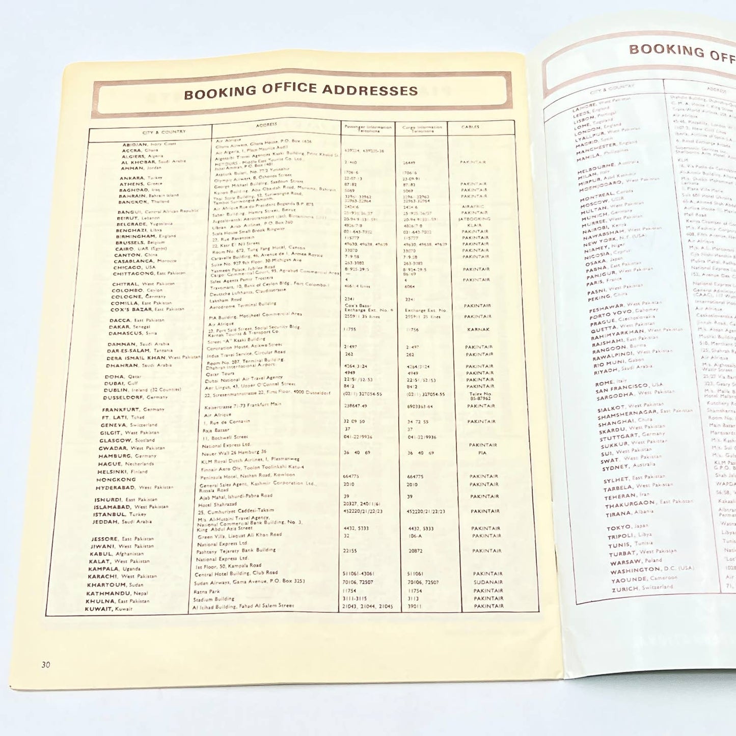 1970 PIA Pakistan International Airlines Timetable Expo '70 AB9