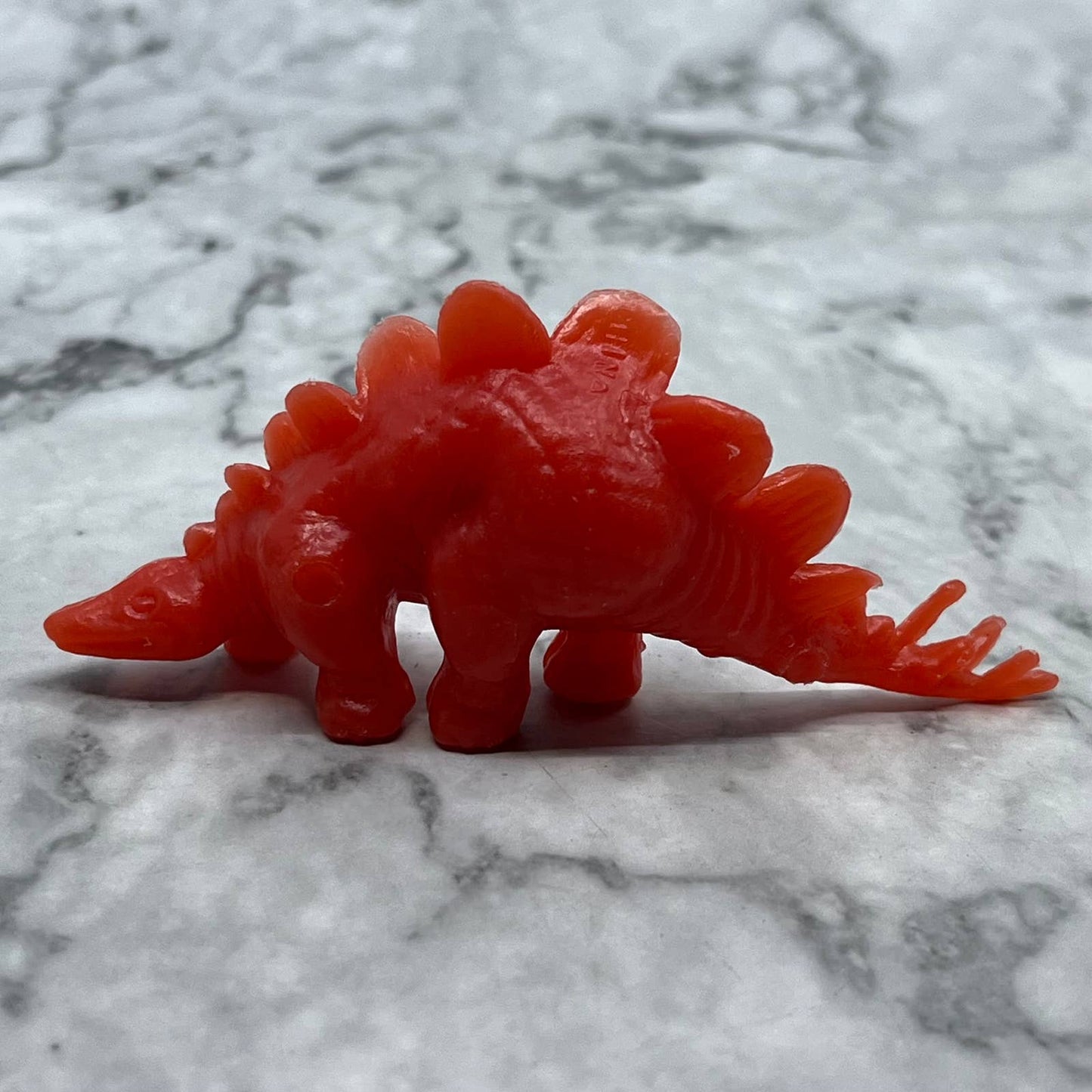 Toy Street Marx Stegosaurus Prehistoric RED Hard Plastic Dinosaur 3.5" SE6