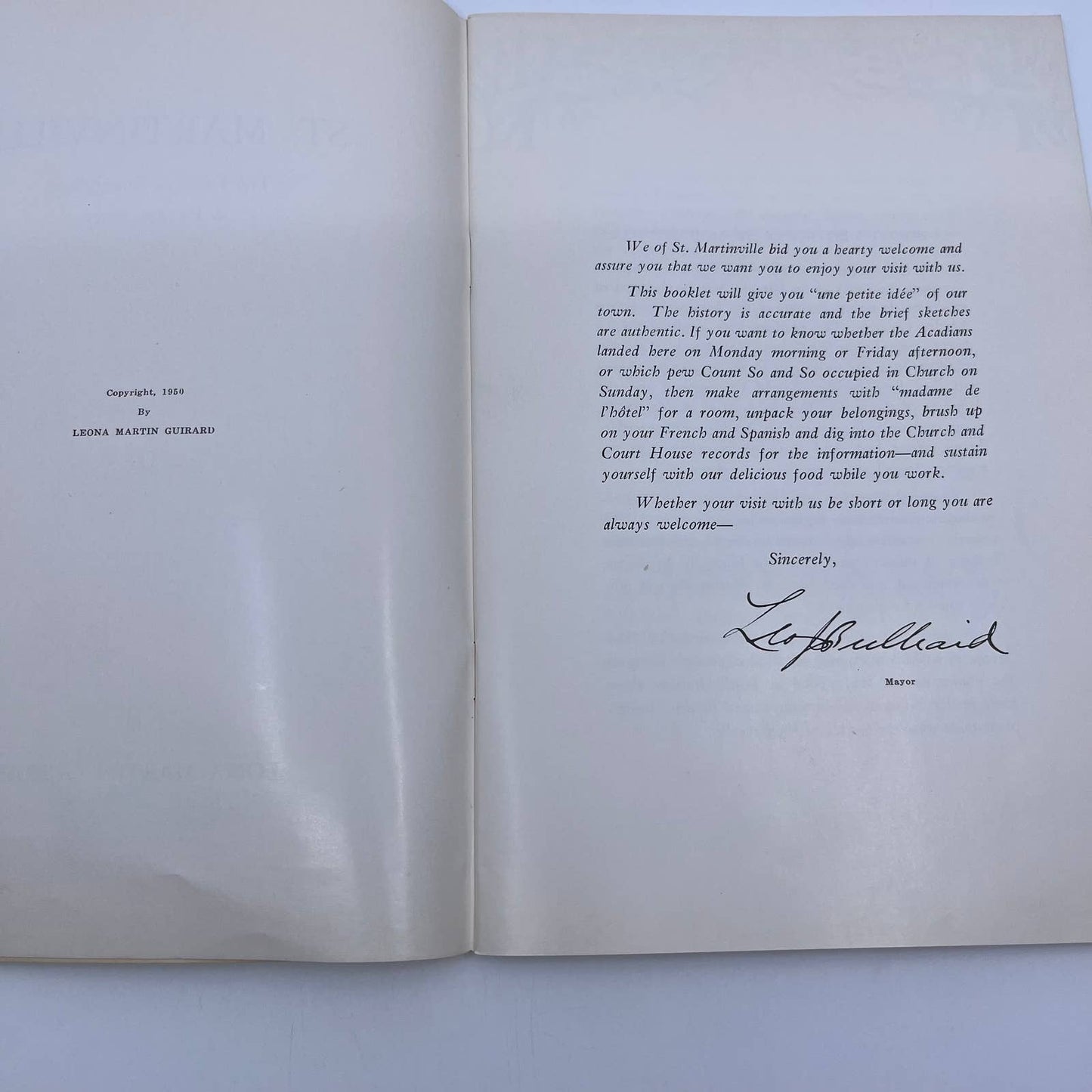 1950 ST. MARTINVILLE LA Land of Evangeline In Picture Story Leona Guirard TH8