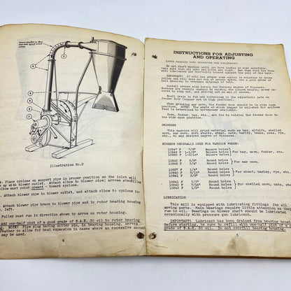 1945 McCormick Deering Hammer Mill No. 10 Owners Manual IH TC6