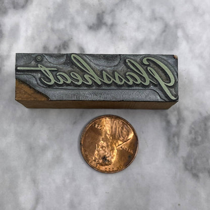 Vintage Printing Letterpress Printers Block Plate Glassheat Logo TJ55