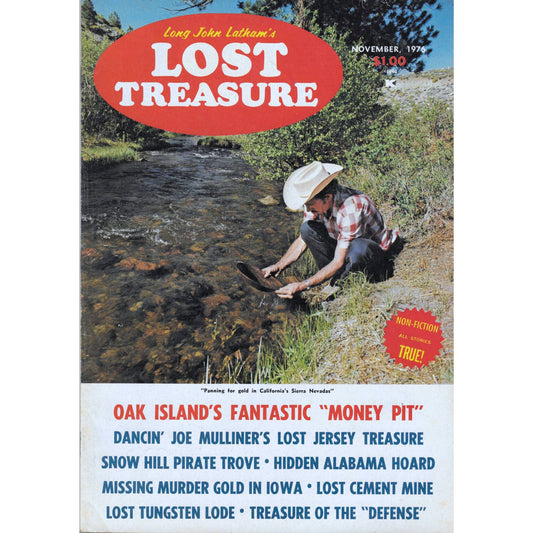 Long John Lathams Lost Treasure Magazine Lost Mines, Buried, Sunken Nov 1976 M1