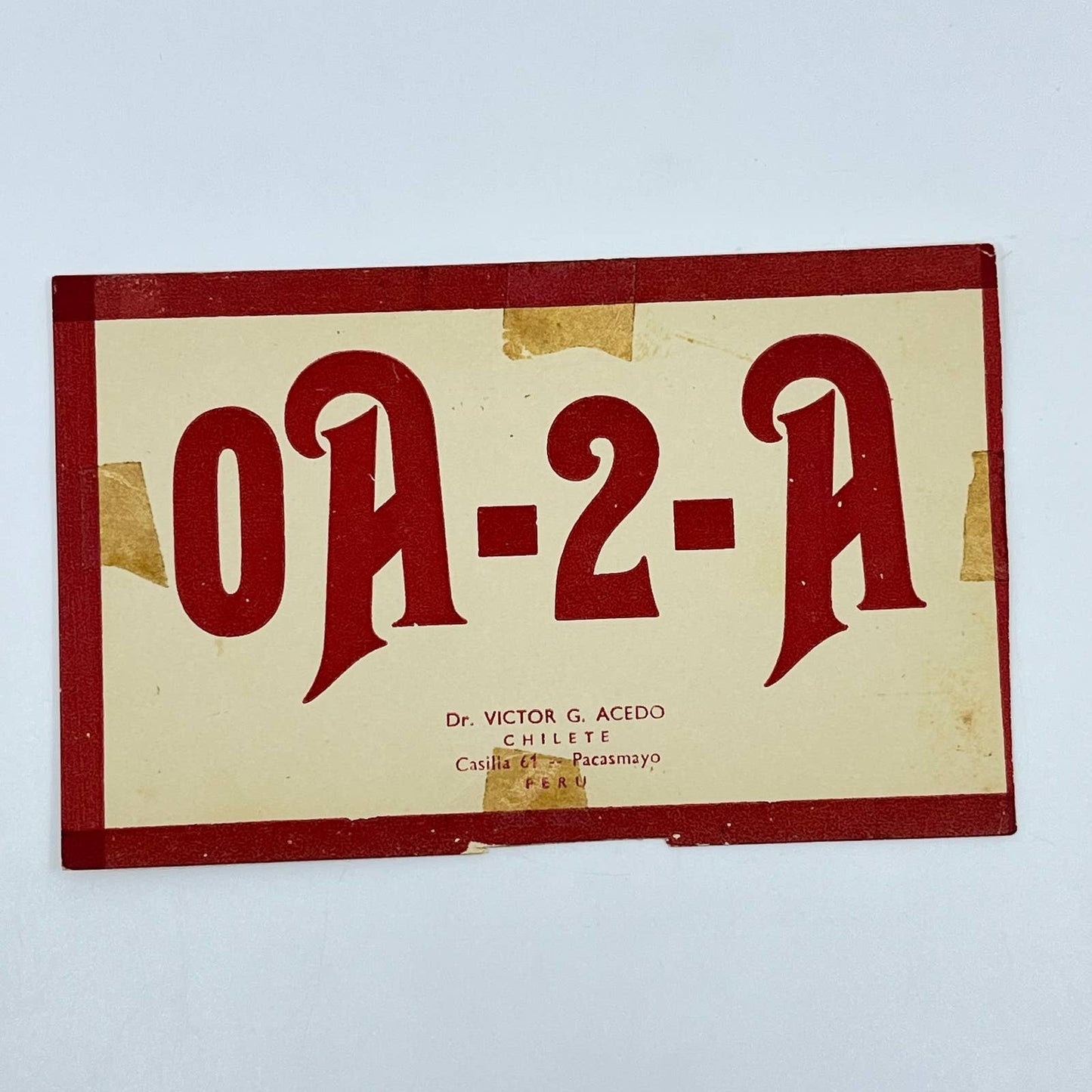 1955 QSL Radio Card OA2A Chilete PERU Lamar Rambo SC6