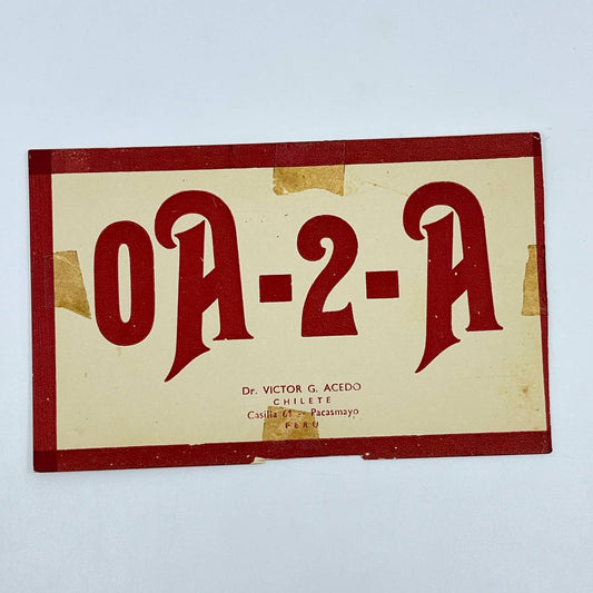 1955 QSL Radio Card OA2A Chilete PERU Lamar Rambo SC6