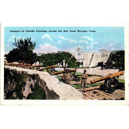 Parapet of Cabana Fortress Across Bay From Havana Cuba Original Postcard TK1-P16