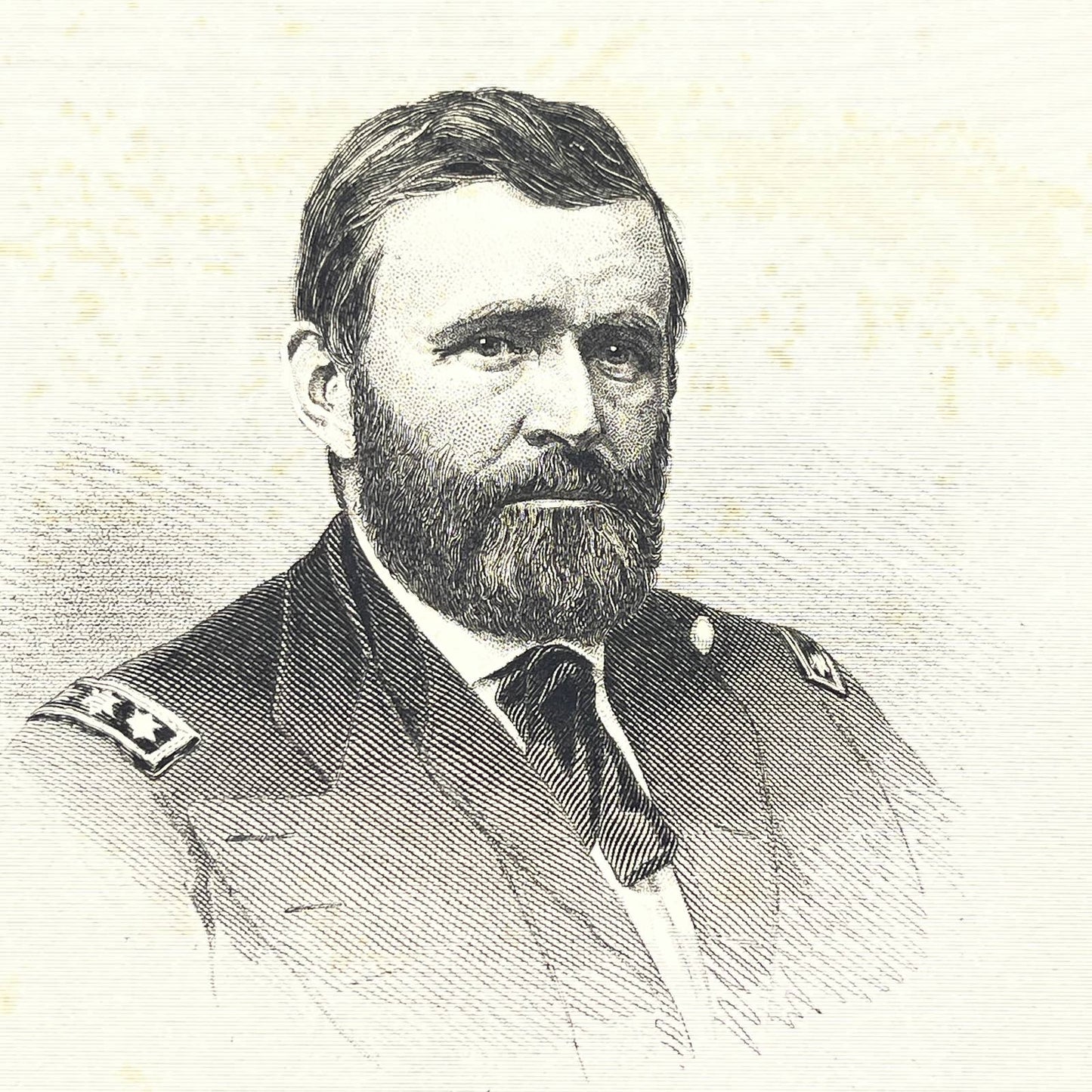 1867 Original Steel Art Engraving - Union General Ulysses S. Grant 9x5" AC3-1