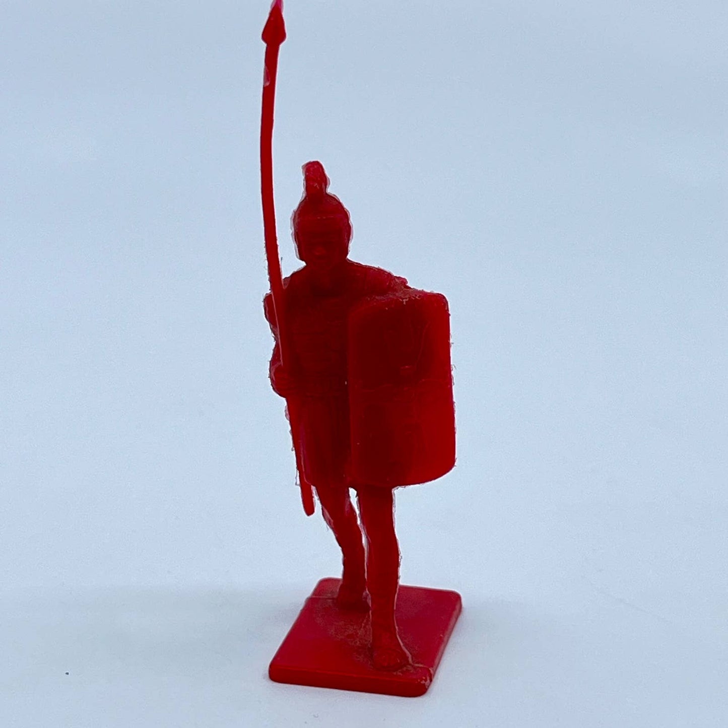Marx Greek Roman Legion Warrior Hoplite Red Plastix Soldier Figure w Spear SD3