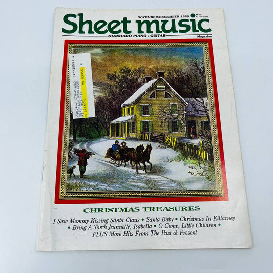 Sheet Music Magazine 1989 Christmas Treasures Santa Baby Mommy Kissing Santa BA2