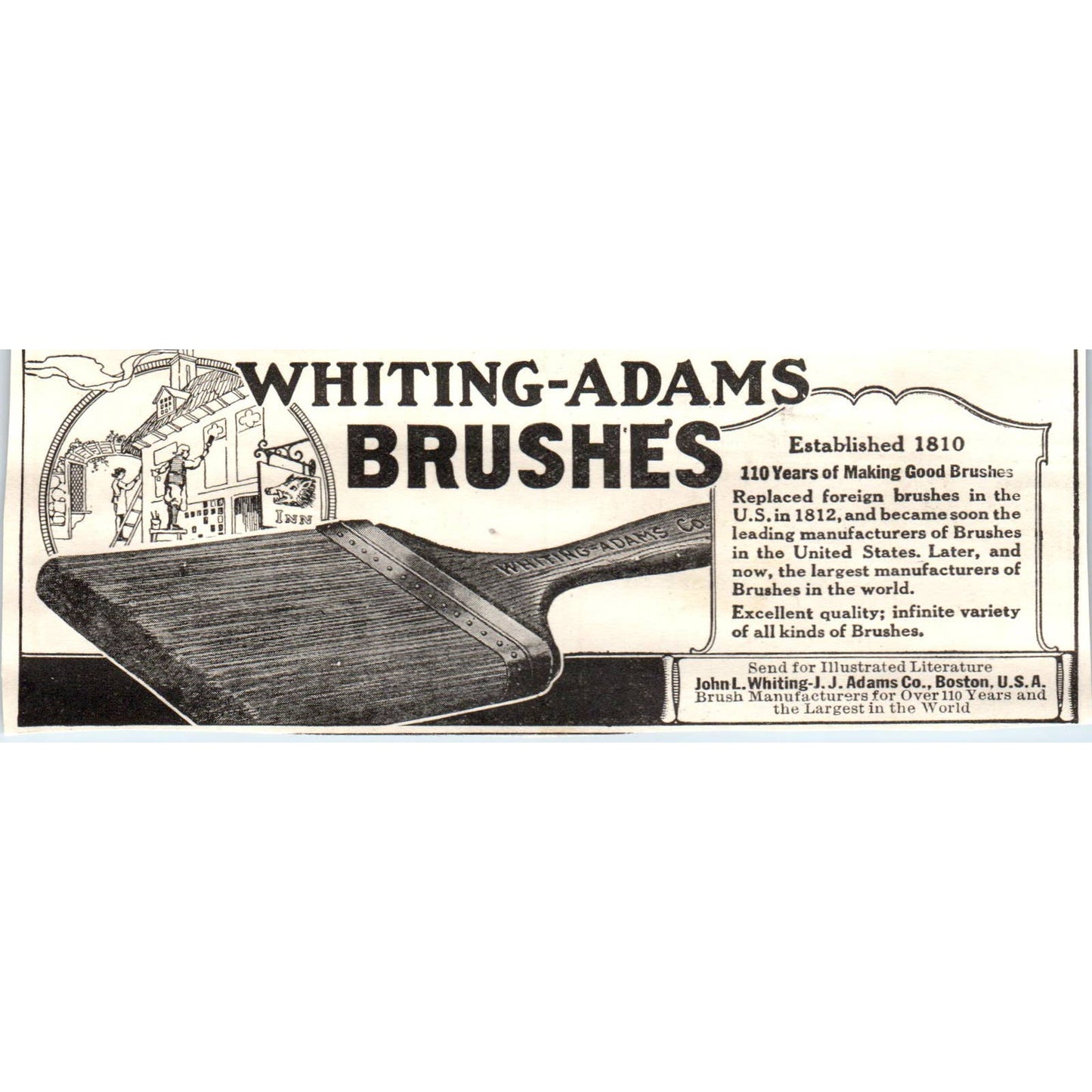 c1920 Harper's Magazine Ad - Whiting-Adams Brushes Paint Brushes EA3