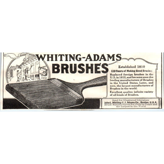 c1920 Harper's Magazine Ad - Whiting-Adams Brushes Paint Brushes EA3