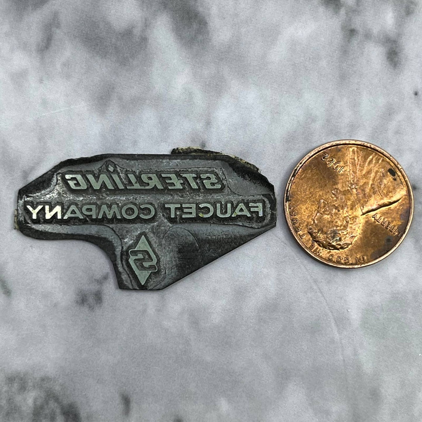 Vintage Printing Letterpress Printers Block Plate Sterling Faucet Company SE833