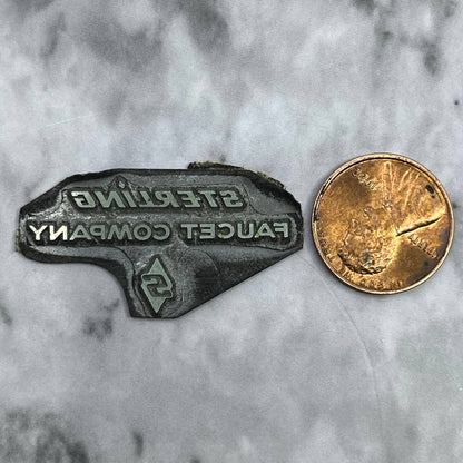 Vintage Printing Letterpress Printers Block Plate Sterling Faucet Company SE833