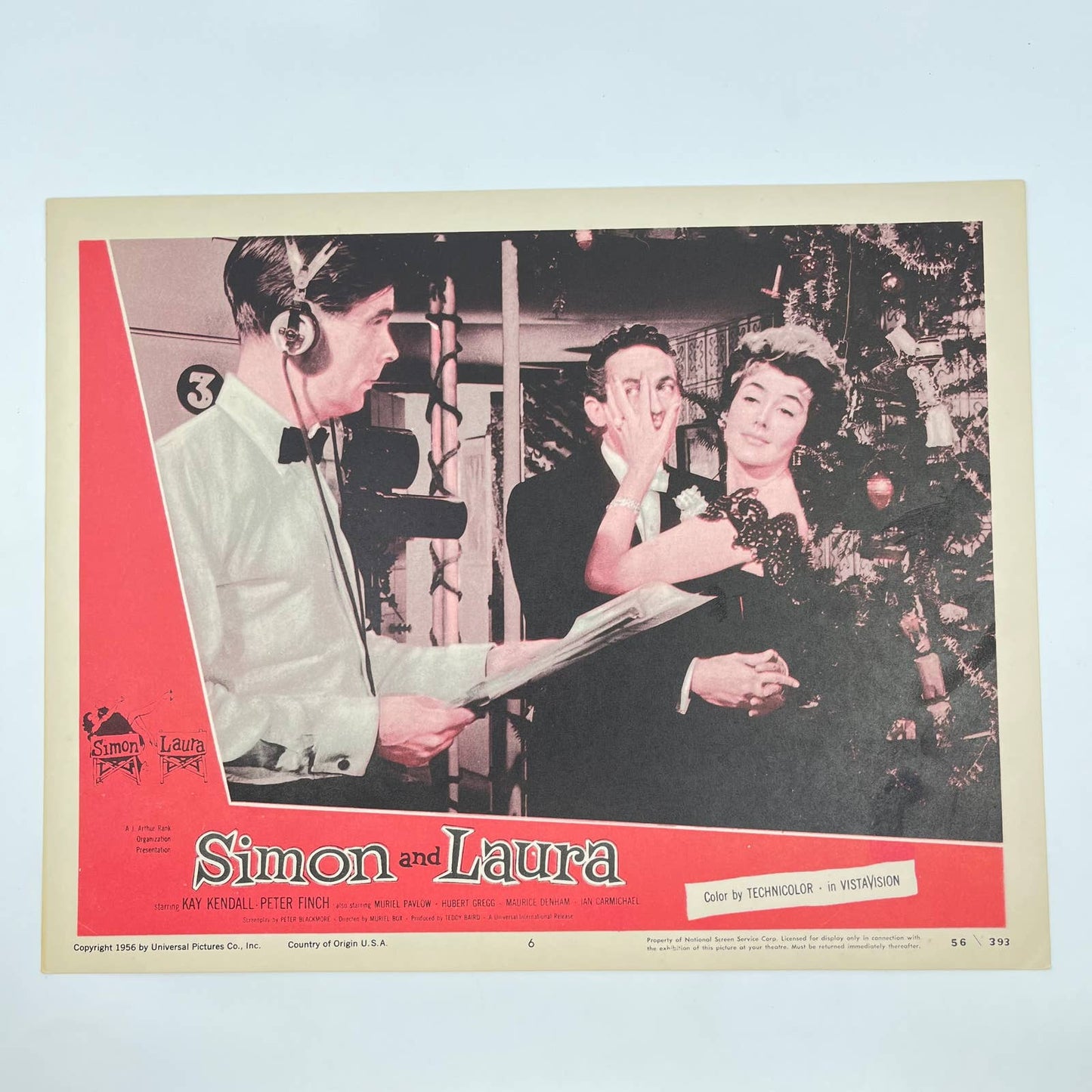 1956 SIMON AND LAURA Movie Lobby Card #6 Peter Finch Kay Kendall 11x14” FL3