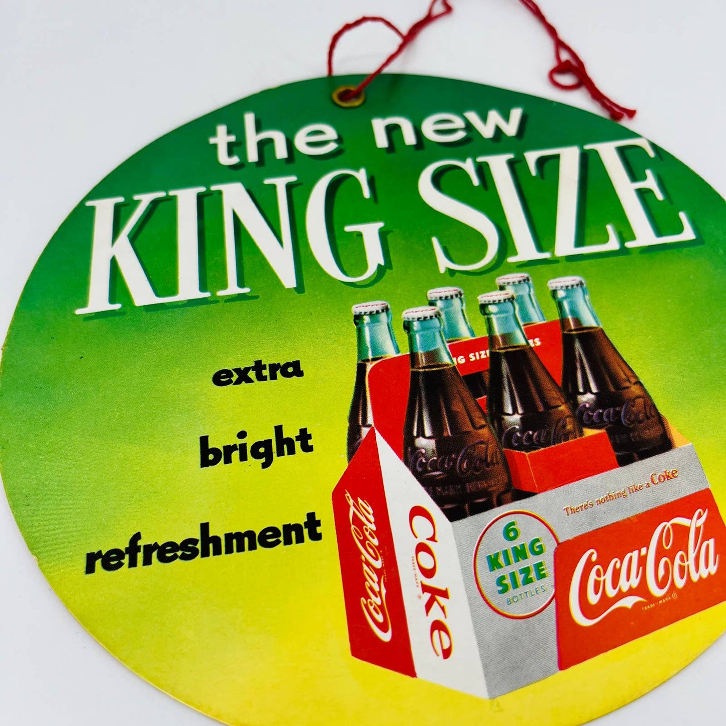 RARE 1960s The New King Size Coca Cola Hang Tag Coke Bottles C3