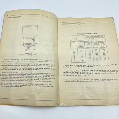 1950 McCormick Deering Fertilizer Units Farmall Cultivators Owners Manual TC6