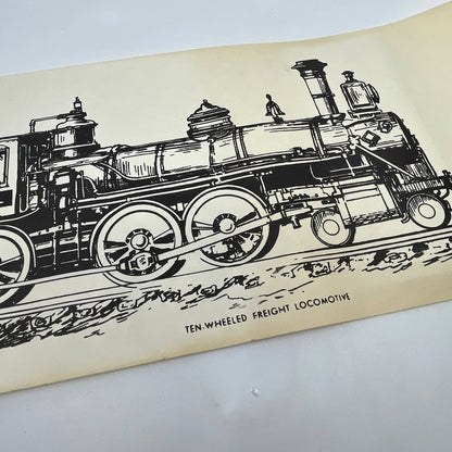 VTG Train Poster Eureka Ten-Wheeled Freight Locomotive Print 9.5x25.5” RR RU1