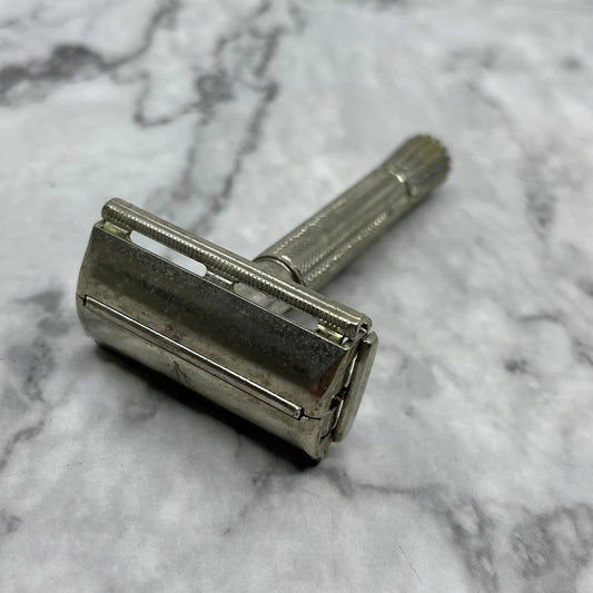 Vintage 1958 Gillette Speed Safety Razor Flare Tip Double Edge SE6-4