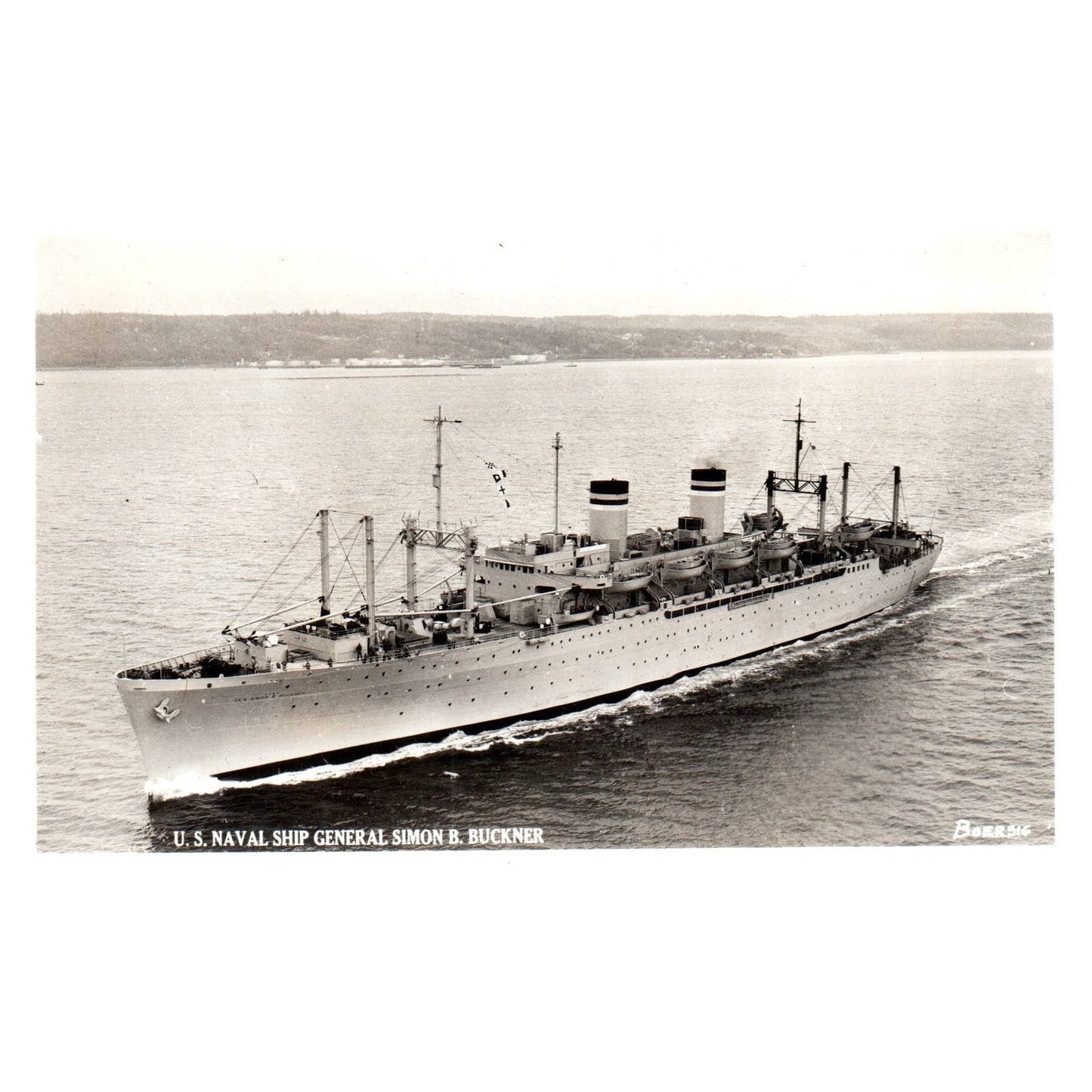 US Naval Ship General Simon B. Buckner - Original Postcard TJ8-5
