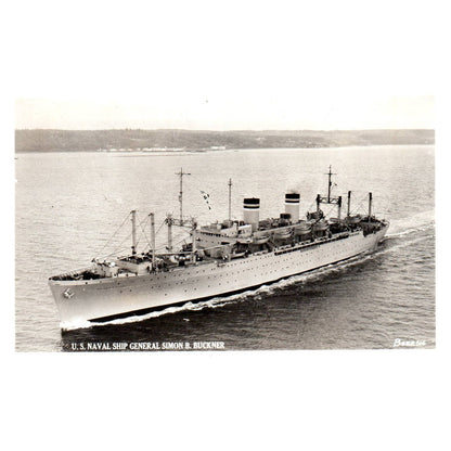 US Naval Ship General Simon B. Buckner - Original Postcard TJ8-5