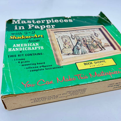 1970s Masterpieces in Paper Shadow Art 3D Craft Victorian Book Shoppe TE5