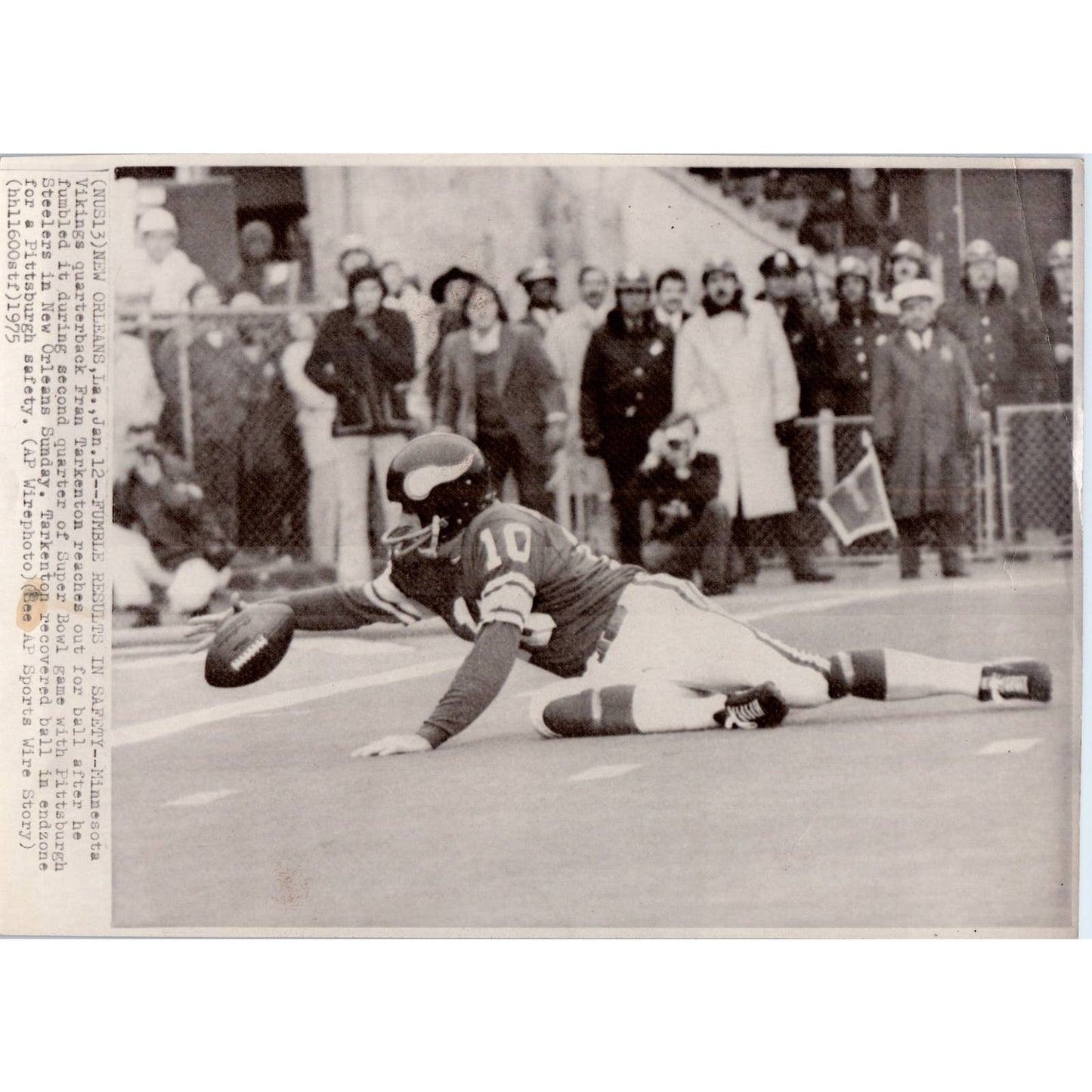 1975 Original Press Photo Football NFL Super Bowl IX Fran Tarkenton 7x10" TK2-FP