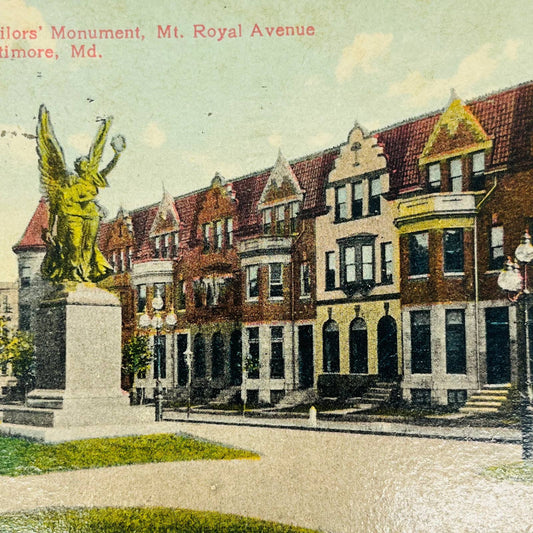 1909 CONFEDERATE SOLDIERS & SAILORS MONUMENT MT ROYAL BALTIMORE MD PA8