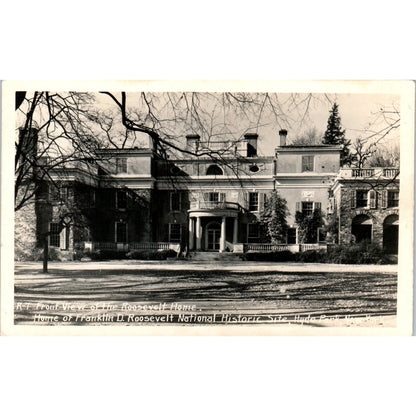 Front View Roosevelt Home Hyde Park New York RPPC Original Postcard P2-1