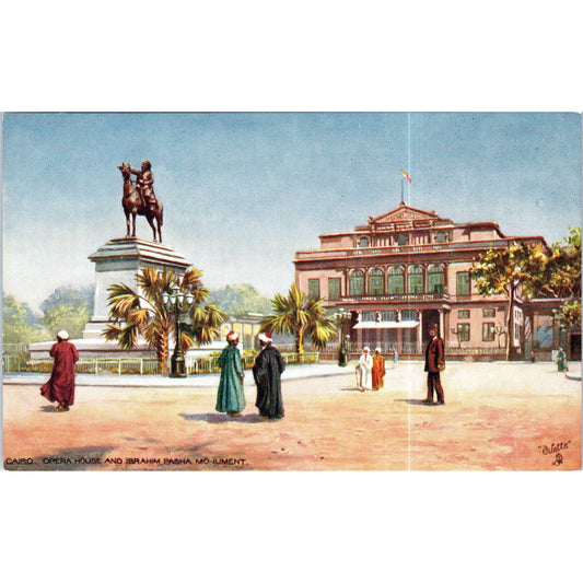 Egypt Cairo Opera House Ibrahim Raphael Tuck Oilette Original Postcard P2-12