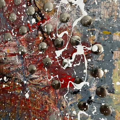 Original MASSIVE Framed Mixed Media Abstract Art Painting 42x30 “Oxidized” w COA