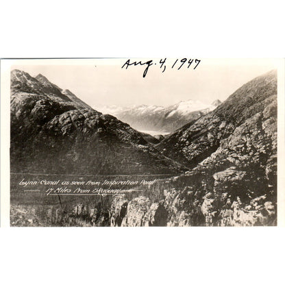 1947 Lynn Canal from Inspiration Point Skagway Alaska Original Postcard P2-6