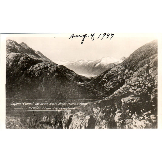 1947 Lynn Canal from Inspiration Point Skagway Alaska Original Postcard P2-6