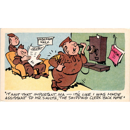 1943 WW2 R.H.D. Corp U.S. Army Comic Original Postcard P1-13-1