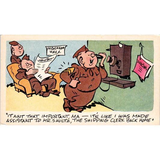 1943 WW2 R.H.D. Corp U.S. Army Comic Original Postcard P1-13-1