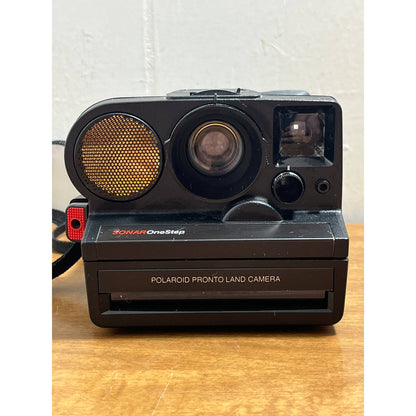 Vtg Polaroid Sonar One Step Pronto SX-70 Land Camera Instant Camera w/ Strap TB8