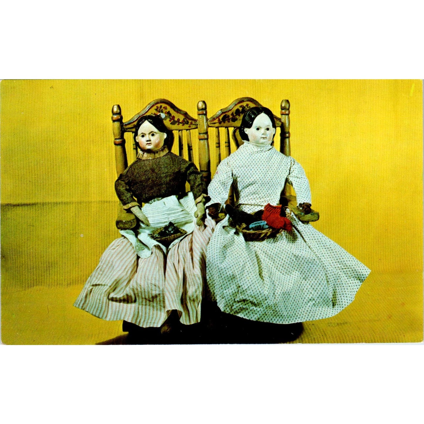 Two Greiner Dolls at Mary Merritt's Doll Museum PA Original Postcard PB8