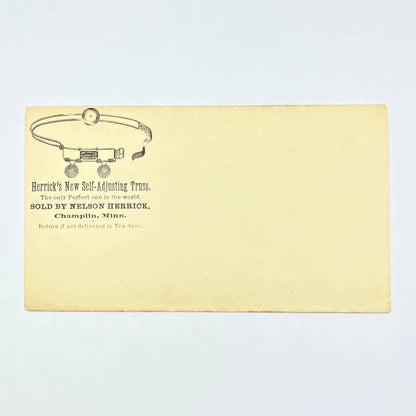 1920s Herrick's Self-Adjusting Truss Blank Envelope Champlin MN AB8
