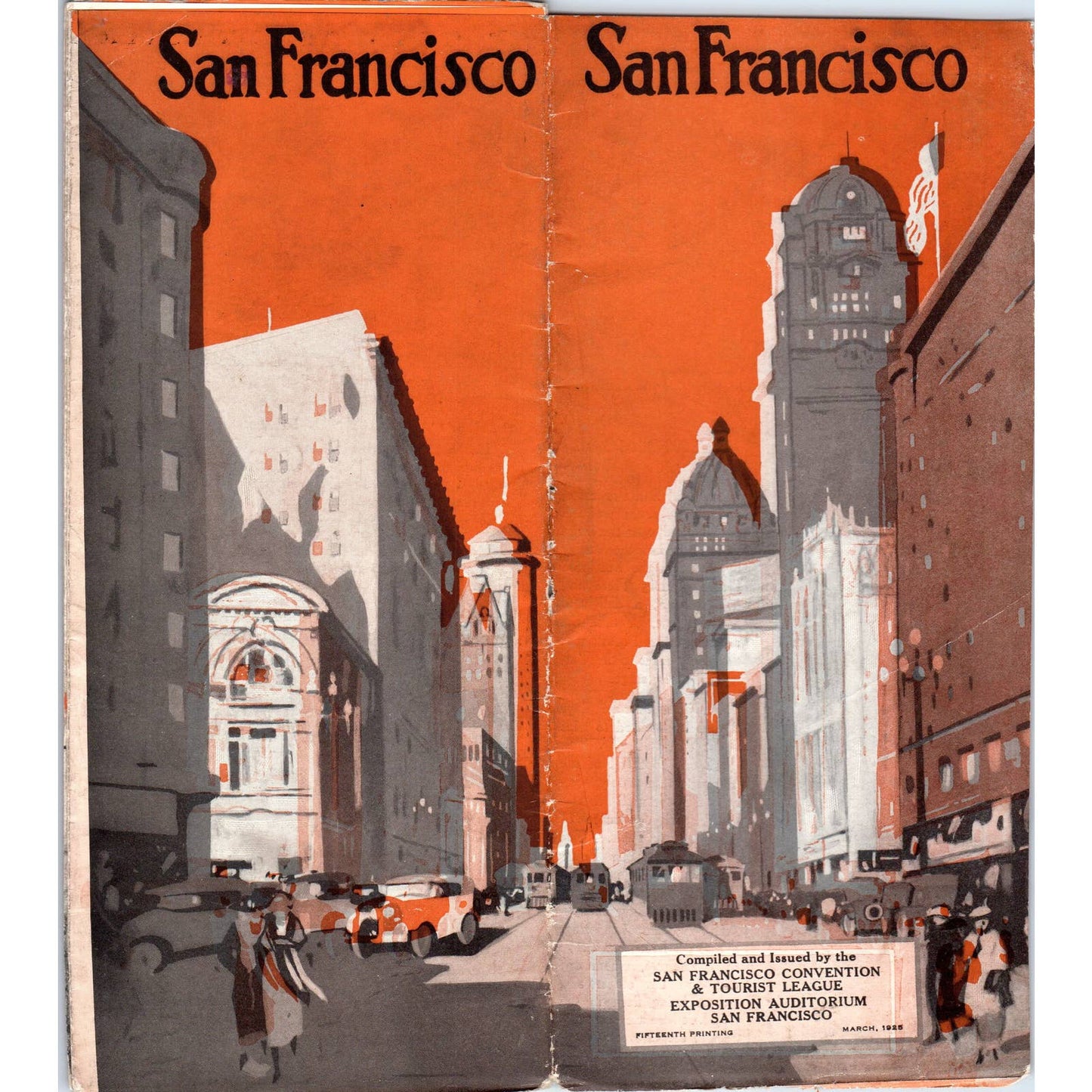 1925 San Francisco Tourist League Travel Guide Fold Out Travel Brochure SE3-4