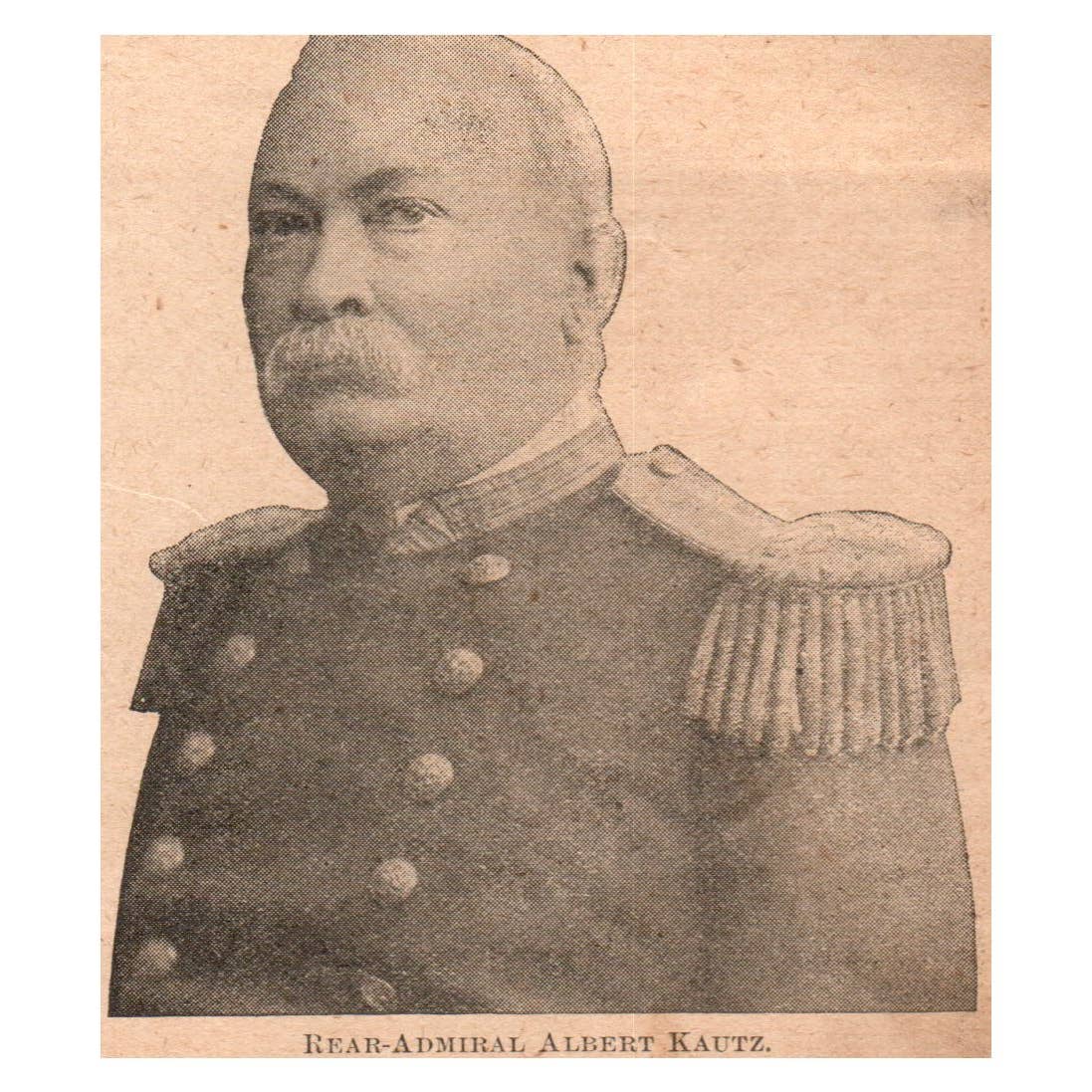 Rear-Admiral Albert Kautz 3.5x3" Original Engraving 1899 TJ8-7