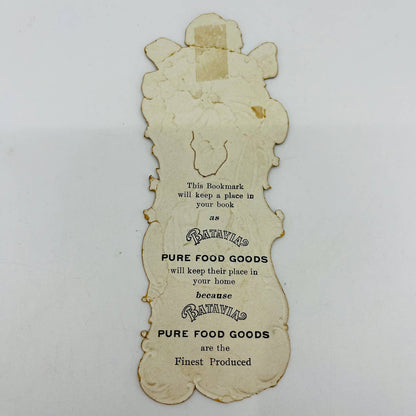 1880s Die Cut Victorian Bookmark Floral Batavia Pure Good Foods AA2